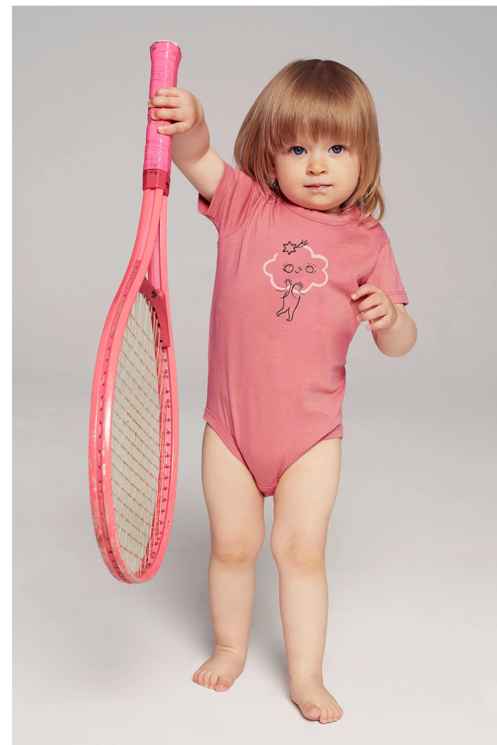 Body Bebé Clouds- Rosa