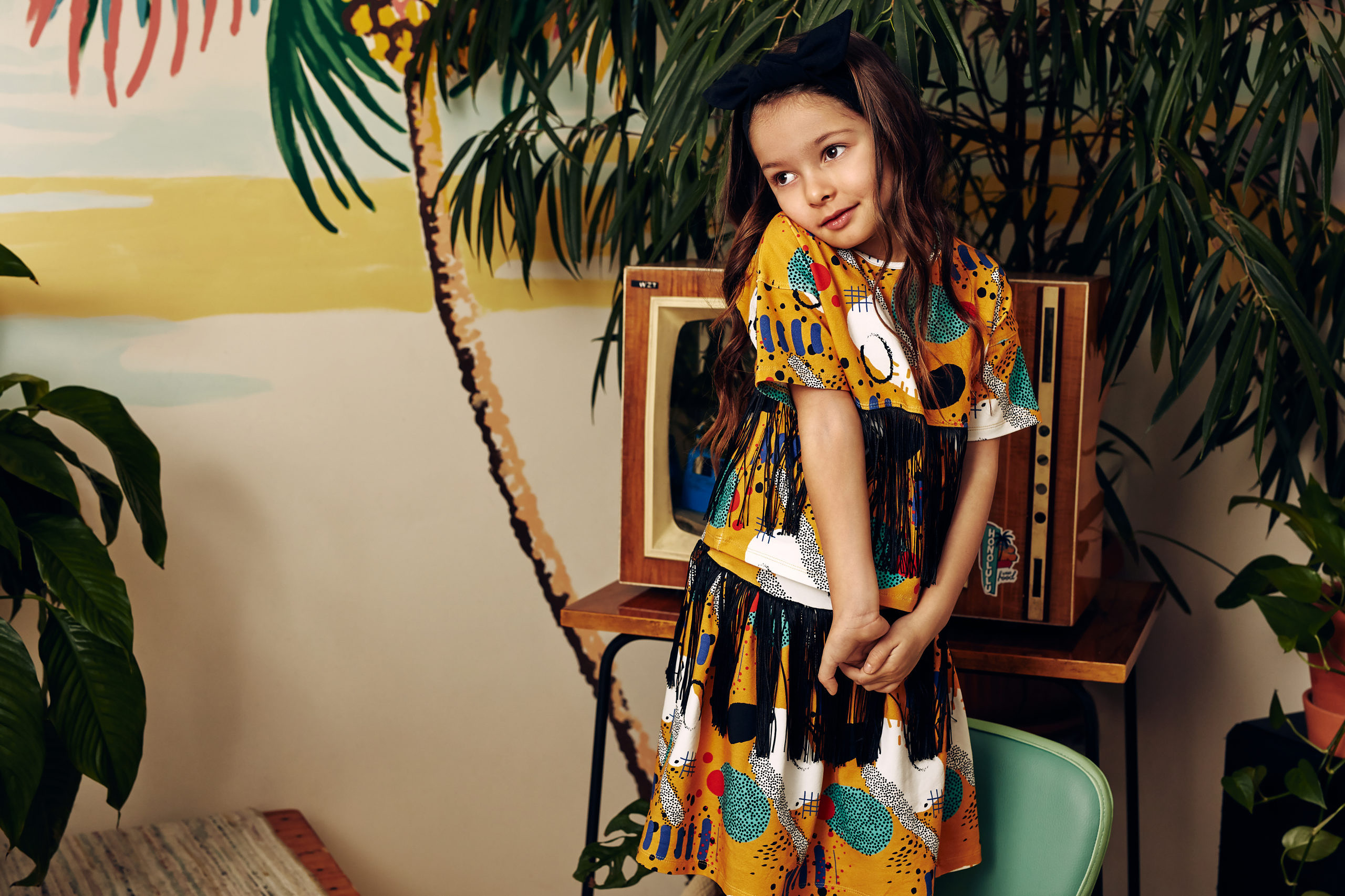 Falda Flecos Orange Nest