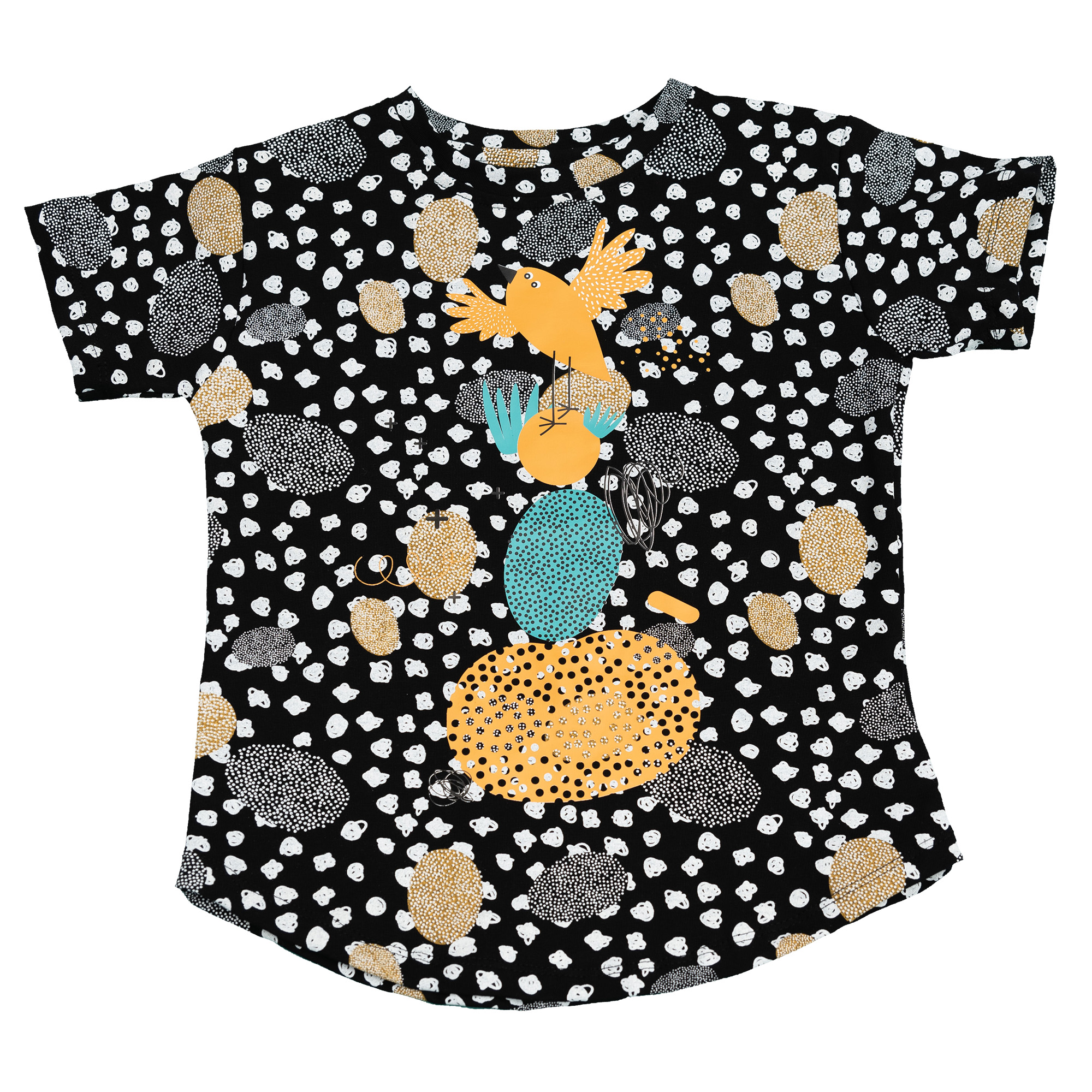Camiseta Black Dots Funky Bird