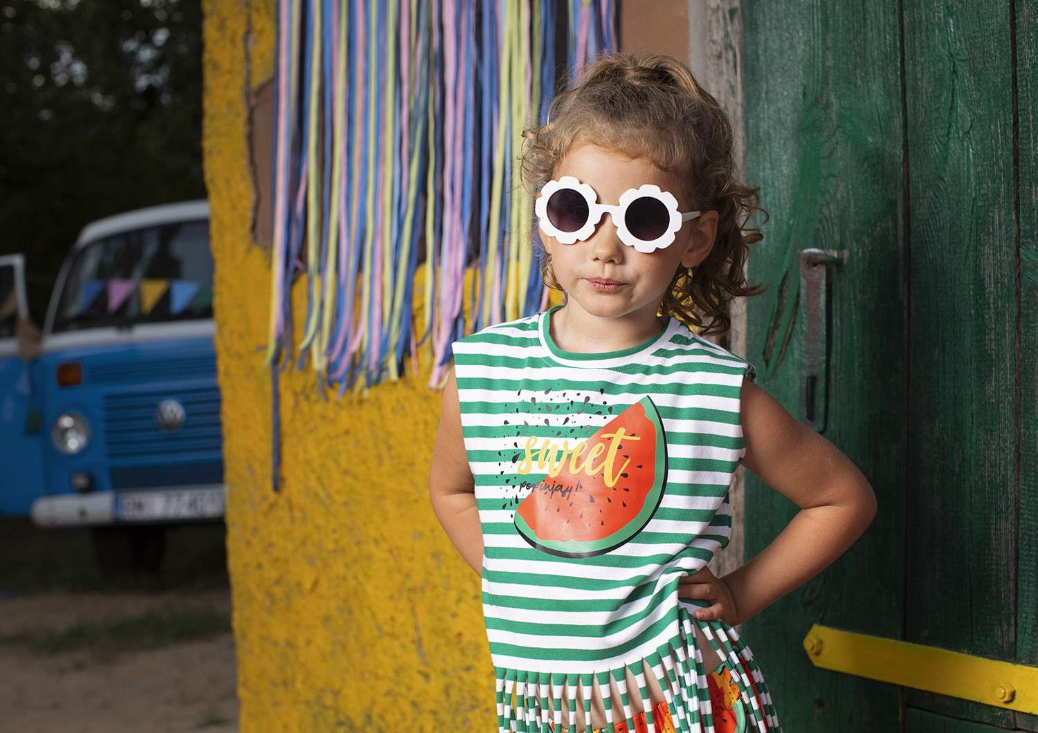 Top Flecos  Green Stripes Watermelon