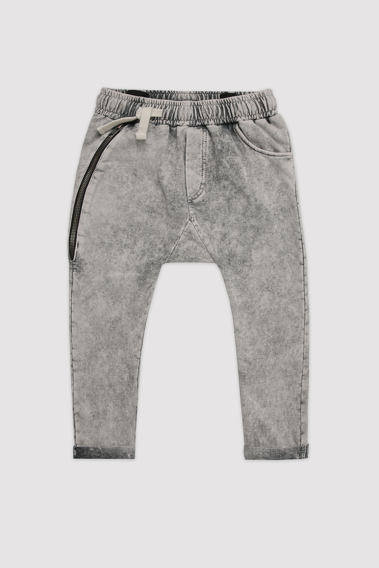 Acid Grey Zipper Joggers