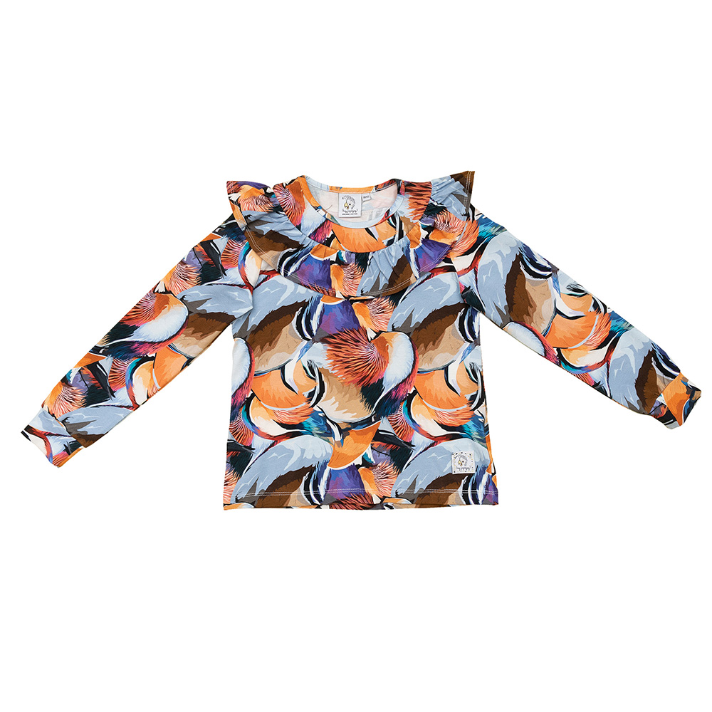Bee Camiseta Manga Larga Mandarin Feathers