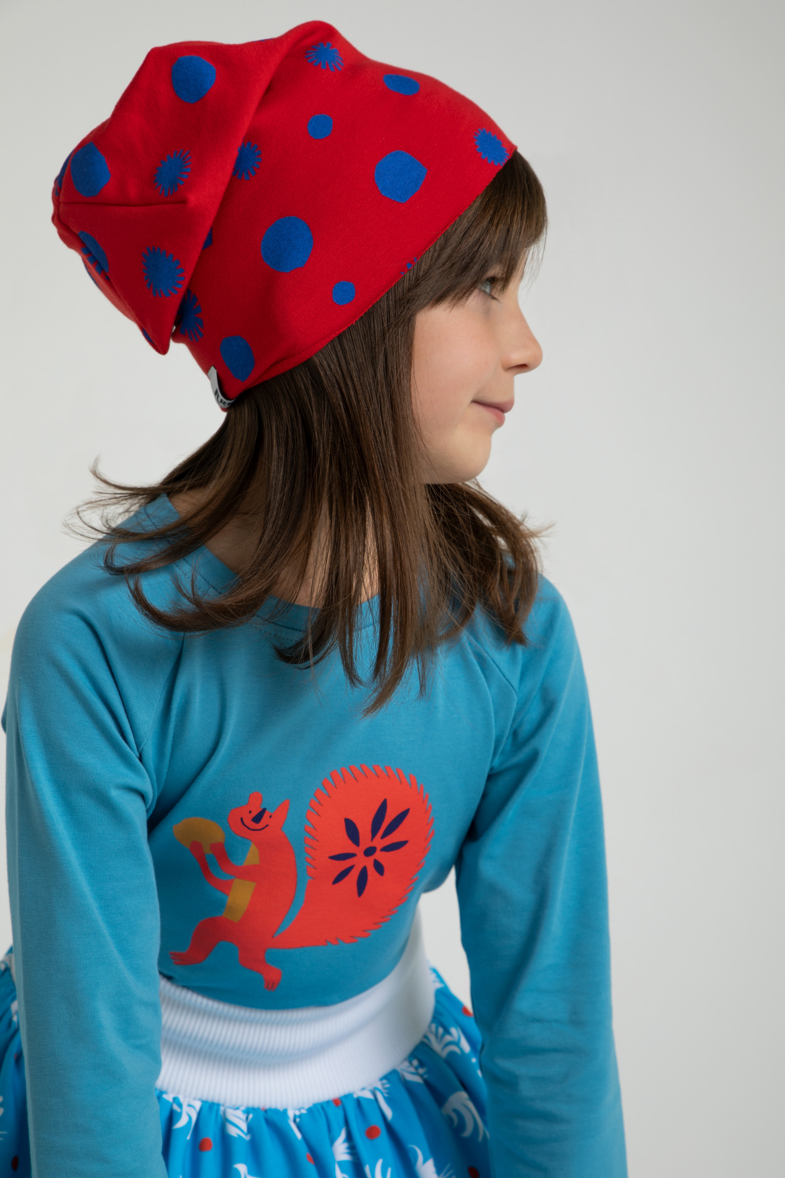 Gorro Ajustado Puntos - Rojo