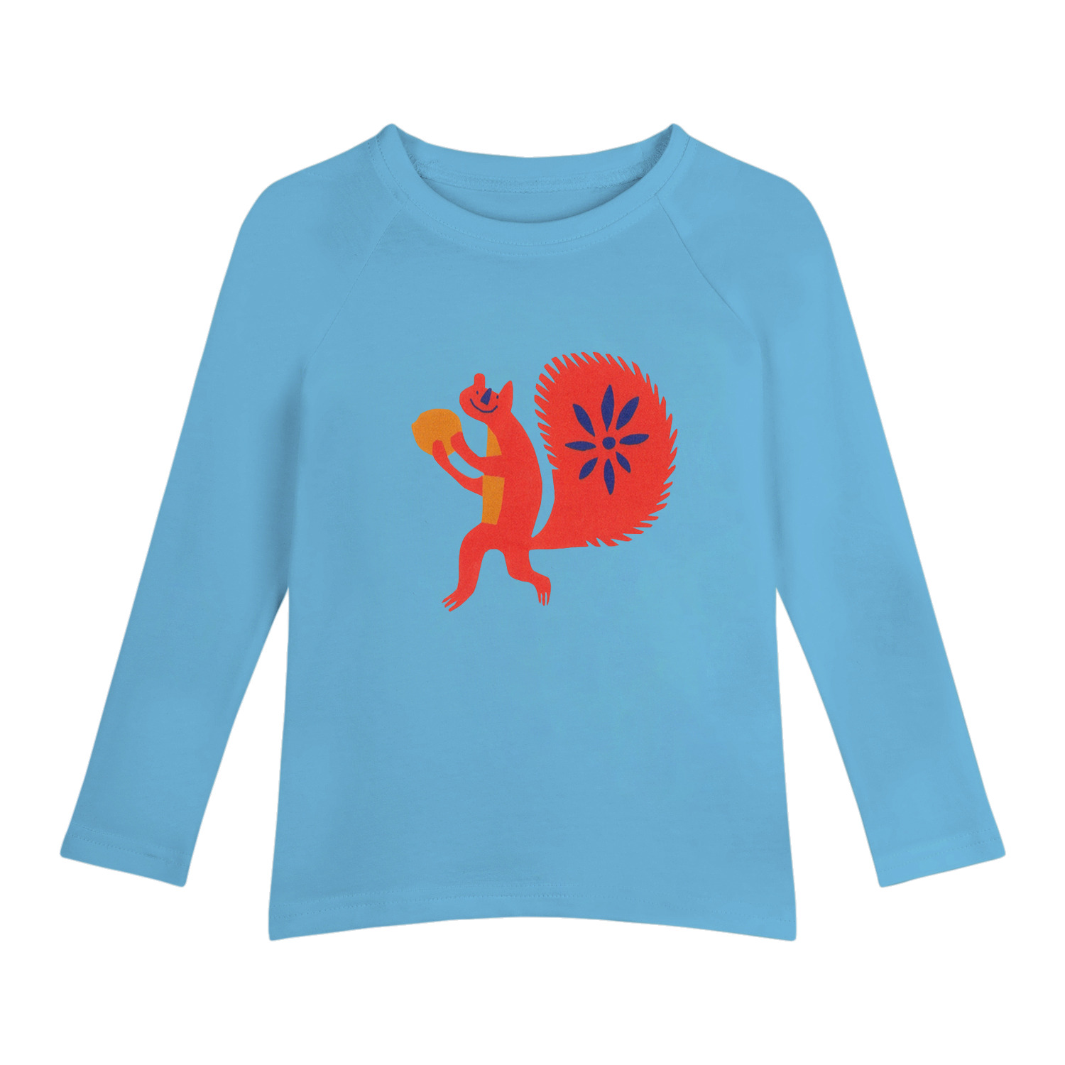 Camiseta Manga Larga Ardilla - Azul