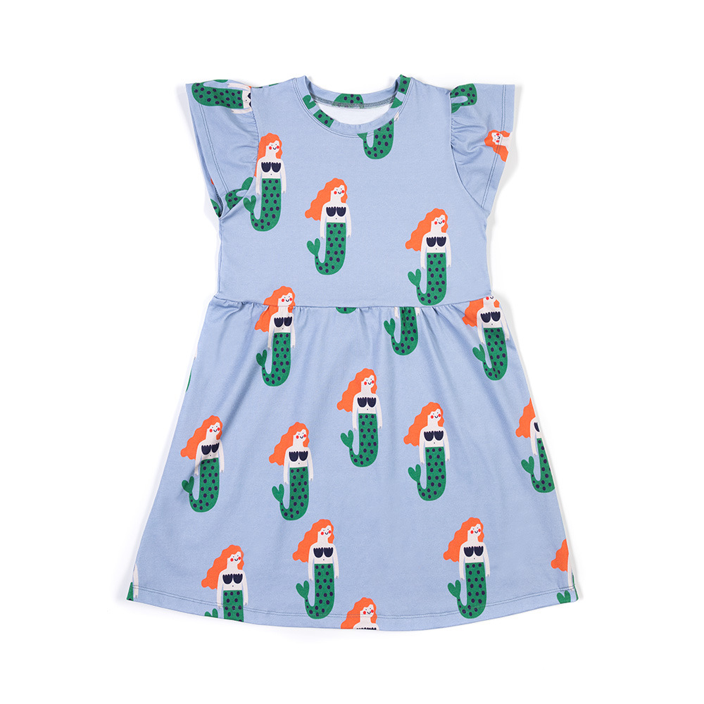 Mermaids on Blue Vestido de volantes