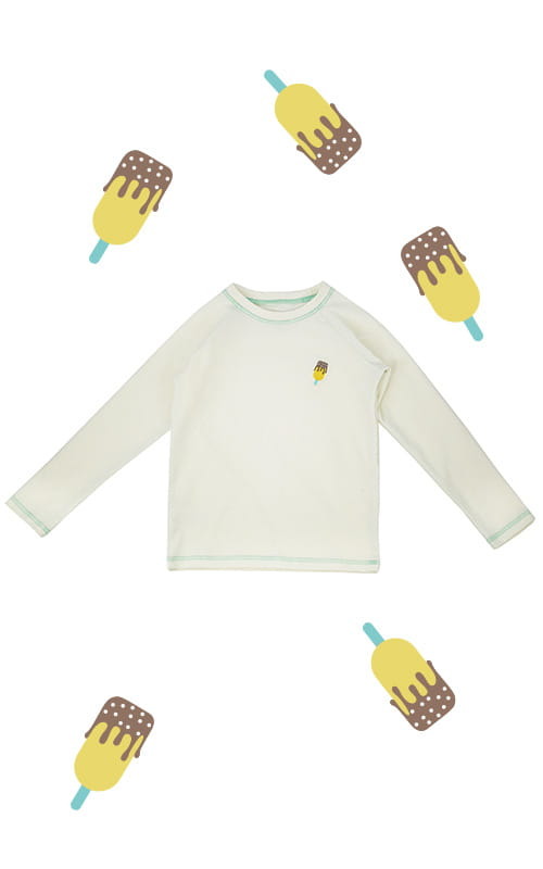 Manga larga de algodón orgánico - helado de menta