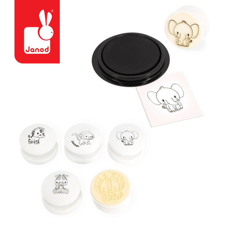 Janod - Set creativo Sellos Sabana 18m +