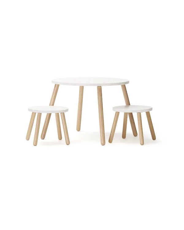 Kid's Concept - Juego de taburete y mesa - blanco