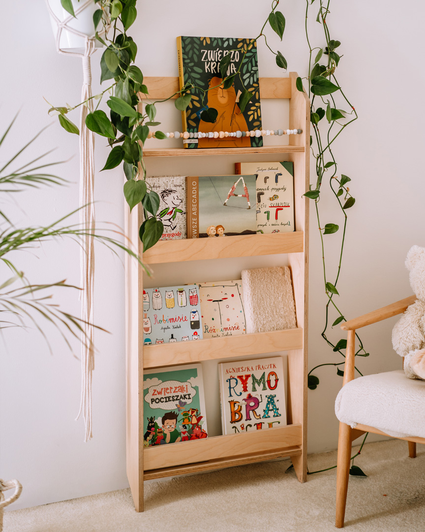 Estantería Sensorial de Madera – Biblioteca Infantil