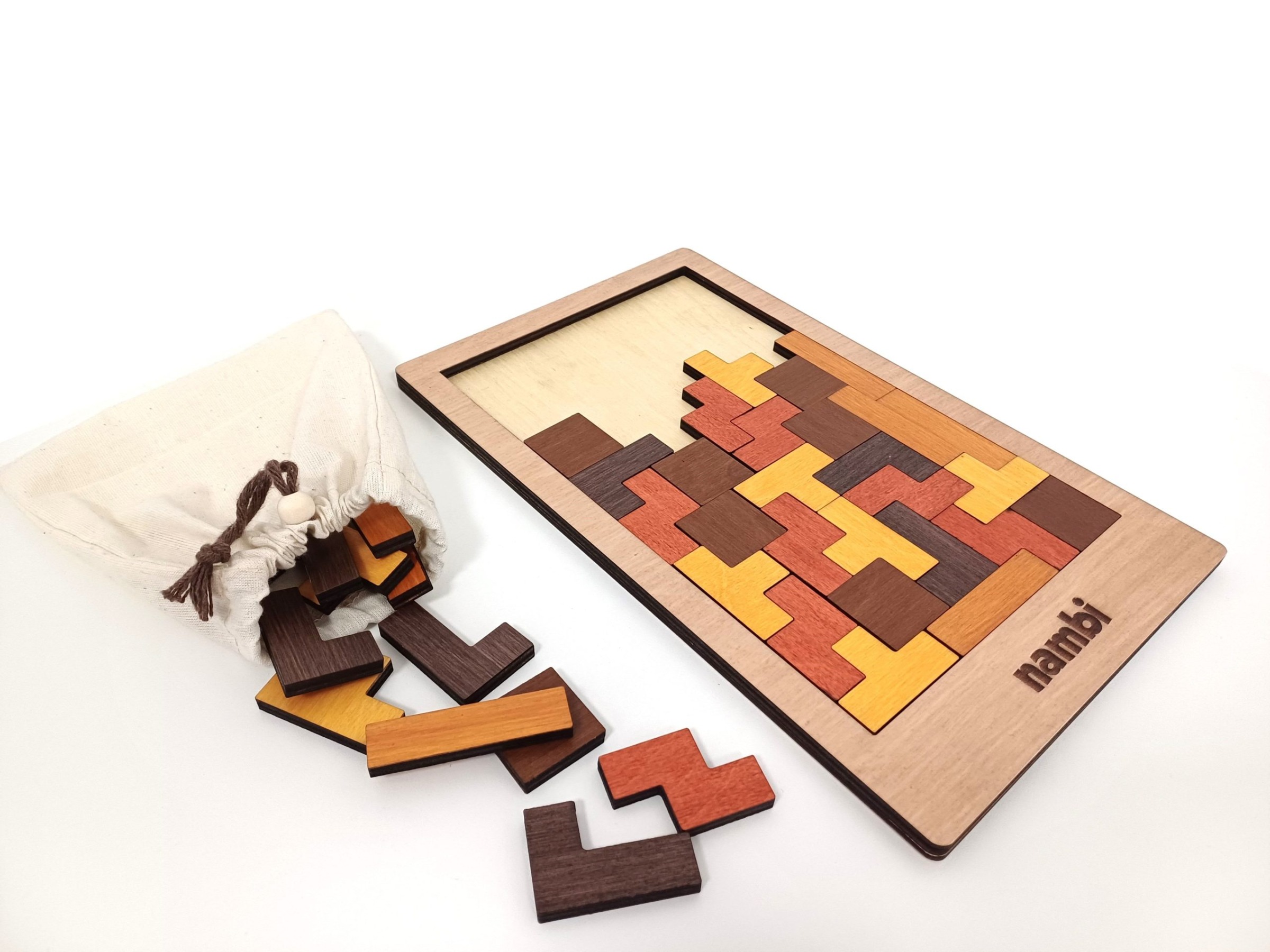 Juego de Lógica de Madera - Tetris
