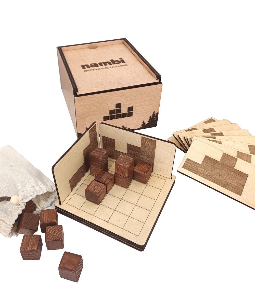 Juego de Lógica de Madera - Sombras de Bloques