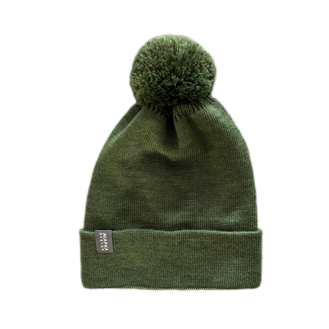 Gorro Ajustado Merino - Musgo del Bosque